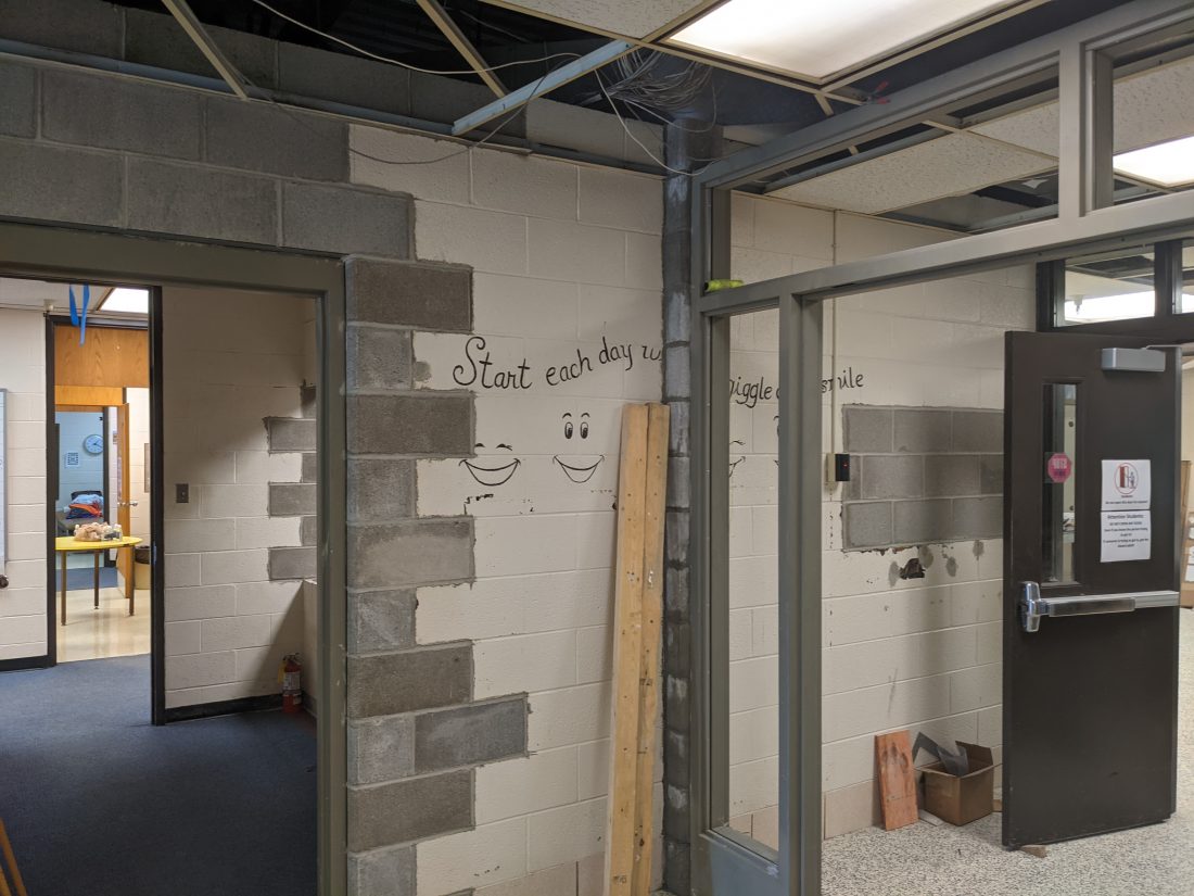 Renovations Ongoing at Washington Lands Elementary School With Student